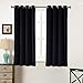 AMAZLINEN Toxic Free Energy Smart Thermal Insulated Curtains Blackout Black 52 W X 63 L Inch,Grommet Top,1 Panel Pack(Black)