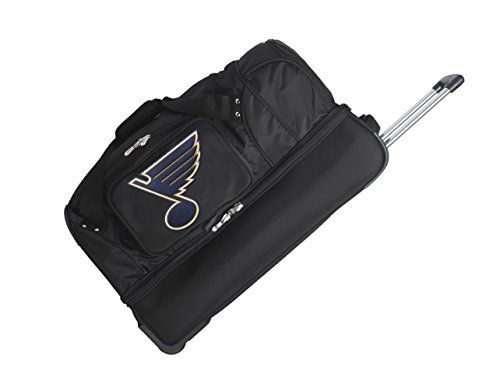NHL St. Louis Blues Rolling Drop-Bottom Duffel Bag, 27 x 16 x 14", Black