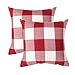 famibay Buffalo Checker Plaid Throw Pillow Case Black Red Farmhouse Throw Pillow Covers Accent Square Burlap Cushion Cover for Home Sofa Couch Bed（Burgundy）