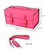 Huhuhero Marker Case, 120 Slots Extendable and Foldable Oxford Organizer with Carrying Handle for Permanent Paint Marker, Dry Erase Marker, Repair Marker Pen, Color Highlighter, Rose Pink