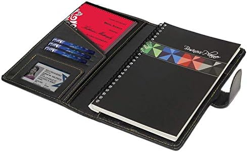 iParn PU Leather Cover Notebook Diary Memo Writing Note Pad 80 Pages Snap Button Closure 24 x 18 cm (Black)