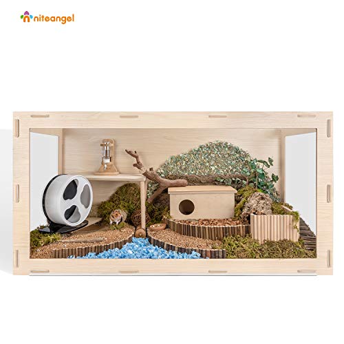 Niteangel Hamster Cage MDF Aspen Bigger World For Dwarf Syrian Hamsters Degus Mices Or Other