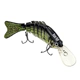 Rose Kuli Life Like Hard Body Swim Multi Jointed Hard Fishing Lure Hook Size #6 Bronze, 3.8