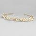 Oriamour Flower Design Rhinestone Crystal Wedding Headband Bridal Headpieces Simple Design Bridal Headband (Gold)