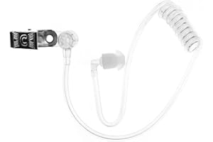 Degpum Secret Spy Earpiece,Secret Service Earpiece,Secret Service Security Guard Ear Piece Costume Accessory for Kids,Intercom Headset Air Duct Accessories (1-White(with clip))