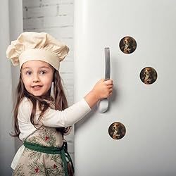 Dog in General Uniform Round Magnetic Fridge