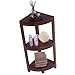 Decoteak Oasis 32-Inch Solid Teak 3 Tier Corner Shelf with Leg Levelers, Rich Dark Brown