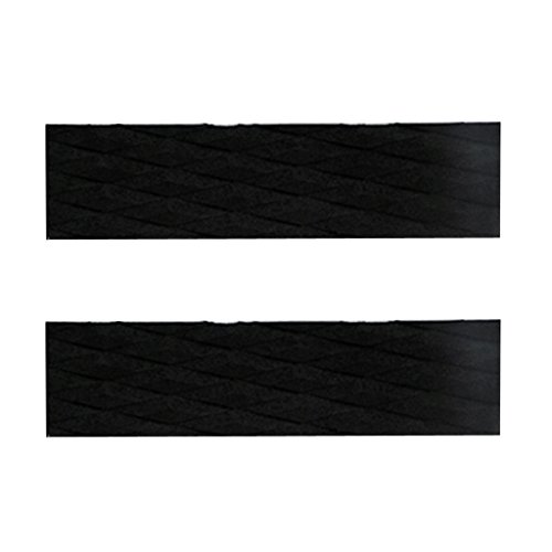Jili Online 2 Pieces EVA Traction Anti-Skid Grip Mat Pad with Adhesive for Boat Decks, Kayaks, Surfboards, Standup Paddle Boards, Skimboards, Longboards - 3 Colors - Black, 35x10cm