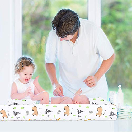 Cuddly Cubs Diaper Changing Table Pad Cover for Baby Girl or Boy | Soft & Breathable 100% Jersey Cotton | Adorable Unisex Woodland Pattern & Fitted Cradle Sheet