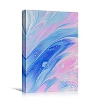 Canvas Wall Art Liquid Abstract Colorful Decorative Elements Mixed Media Multicolor Swirly - 12x18 inches