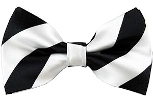 Romario Manzini collegiate Stripe Pre-Tied Bow Tie