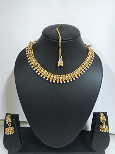 fashion bollywood jewelry ethnic gold traditional necklace set earring for Women