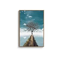 Framed Canvas Home Artwork Decoration The Road to The Distance Canvas Wall Art for Living Room Bedroom - 16x24 inches