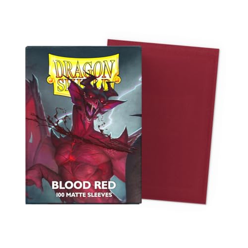 Dragon Shield | Standard Size Card Matte Sleeves | 100 CT - Smooth & Tough Premium TCG Sleeves | Compatible with Pokemon, Flesh & Blood, One Piece & Magic The Gathering | Blood Red - Matte