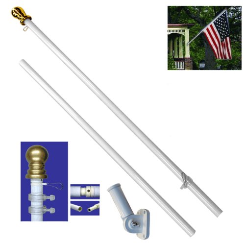 6ft Spinning Stabilizer Pole w/Bracket (White)
