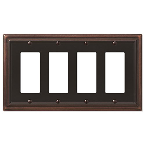 AmerTac 94B94R4VB Amerelle Continental Aged Bronze Cast 4 Rocker Wallplate