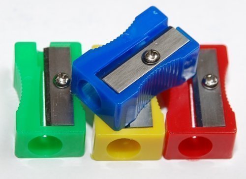 3 x Plastic Pencil Sharpeners - Assorted (Pack of 100)