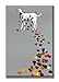 SEVEN WALL ARTS - Funny Dog Animal Paintings Colorful Dalmatian Puppy Dog with Colorful Footprint Painting Stretched and Framed Ready to Hang Living Room Bedroom Office Bathroom 24x36 Inch