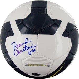 Brandi Chastain signed Nike White Soccer Ball USA- Steiner Hologram - Autographed Soccer Balls 