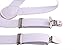 JINIU Mens Suspenders Elastic Braces Y-Shape With Strong Clips Heavy Duty 1 Inch Wide Solid White