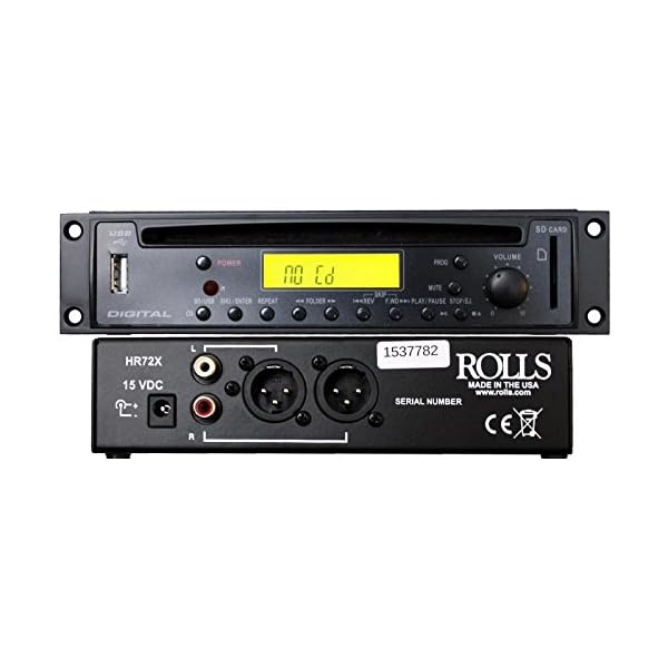 Rolls Rack Mountable CD/MP3 Player with XLR Output Connectors HR72X
