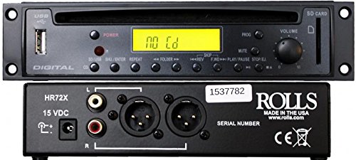 Rolls Rack Mountable CD/MP3 Player with XLR Output Connectors HR72X