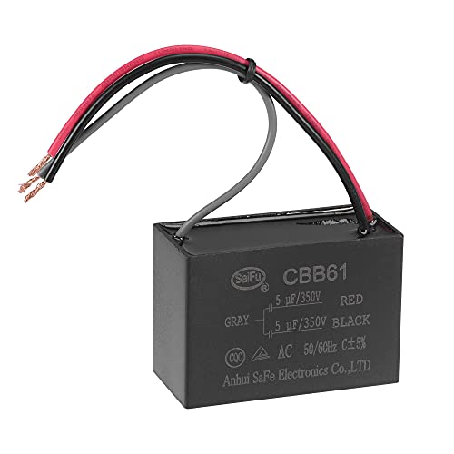 uxcell Ceiling Fan Capacitor CBB61 5/5uF 350V AC 3 Wires Metallized Polypropylene Film Capacitor 58x40x28mm for Electric Fan Pump Motor Generator: Industrial & Scientific