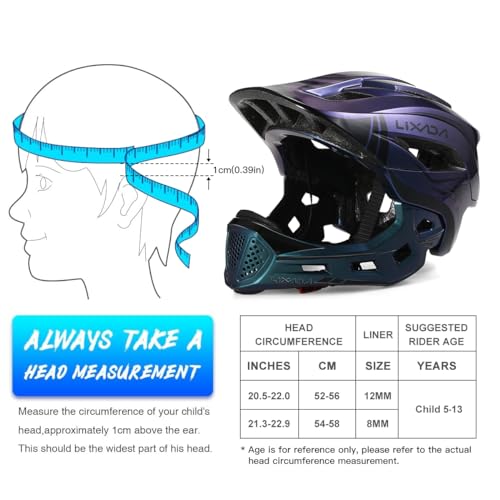 Lixada Children's Cycling Helmet, Removable Children's Bicycle Helmet with Removable Chin for Small Athletes