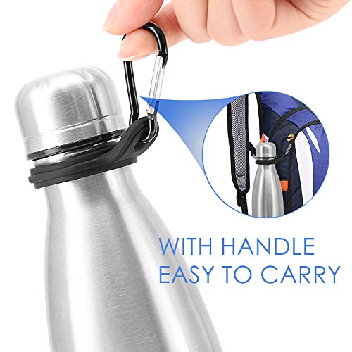 Water Bottle Holder for Backpack Hiking Running Walking Attaches with a Carabiner Clip for 12oz, 17oz & 25oz Cola Shaped Stainless Steel Bottles (2 Pack) - (Bottles Not Included) - Thumbnail 5