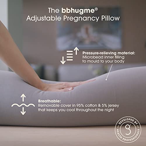 Bbhugme Adjustable Pregnancy Pillow – Full Body Support For Side Sleeping, Dusty Pink