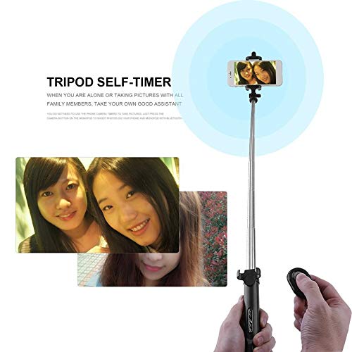 Selfie Stick Monopod Tripod, Stainless Steel 4 in 1 Wireless Remote Shutter+Handheld Cellphone Selfie Stick Monopod+Tripod+Holder for IOS Android SmartPhone