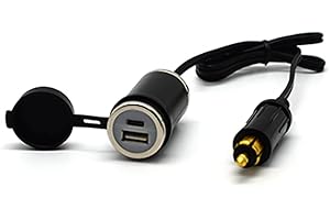 Cliff Top Motorcycle DIN Hella USB Charger Cable 36W PD USB-C and QC 3.0 Compatible with BMW Triumph Tiger Ducati Motorcycle