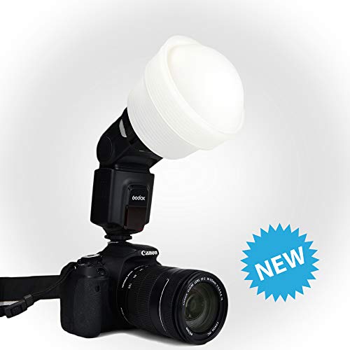 Flash Diffuser for Speedlight [Speed Mount, Collapsible, Portable] LUVRD Universal Lightsphere with Ambom AmberDome for Nikon Canon Sunpack Nissin Sigma Sony Pentax Olympus Yongnuo Flashes - White - Thumbnail 7