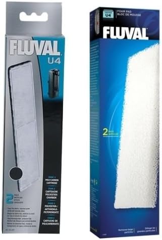 FluvalU4 DUAL PACK, AQUARIUM FISH TANK FILTER MEDIA FILTER FOAM POLY CARBON
