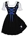 Edelweiss Creek 3-Piece Short Black & Blue German Dirndl Dress for Oktoberfest & Halloween (8)