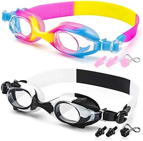 Kids Swim Goggles, Swimming Glasses for Children and Early Teens from 3 to 15 Years Old, Anti-Fog, Waterproof, UV Protection