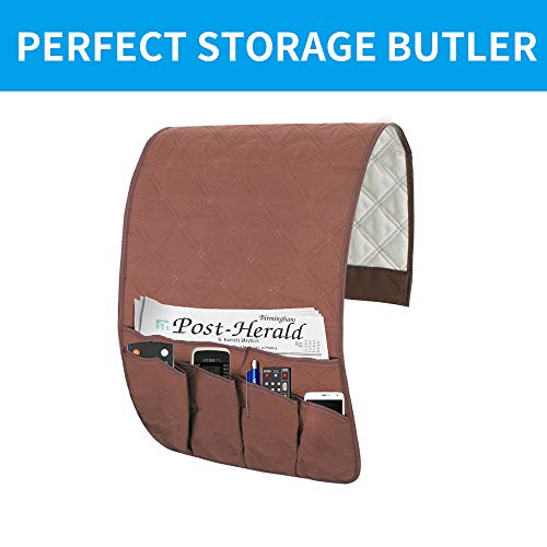image for ENINFUT 2 Pack Non-Slip Couch Sofa Chair Armrest Organizer 5 Pockets A