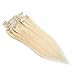 Grammy 20 Inch 7pcs Remy Clips in Human Hair Extensions 70g with Clips for Highlight (20inch, 613 Bleach Blonde)