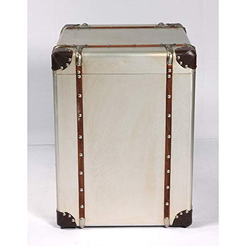 Duchess Accent Trunk in Sterling Silver with Aluminum Finish And Steamer Style Hardware, by Artum Hill