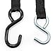 Camco 50033 Retractable Transom Tie Down Straps, 1” Width, 6’ Dual Hooks , Black
