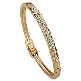 YAZILIND Jewelry Simple Design Rose Gold Plated Carve Diamante Crystal Charming Bangle Bracelet 2.2