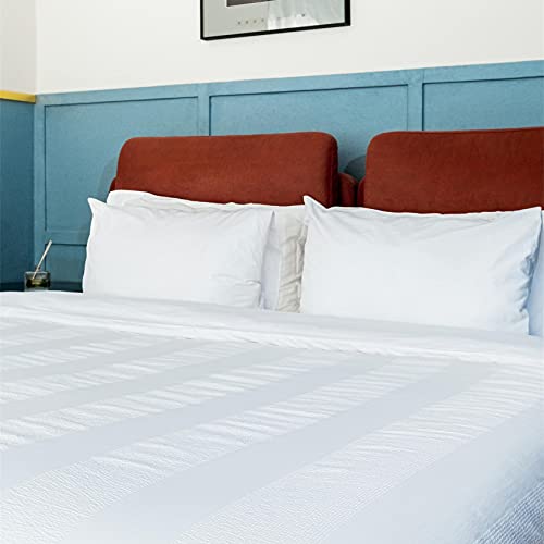 JOOSING Duvet Covers Queen Size White Striped Duvet Sets Egyptian