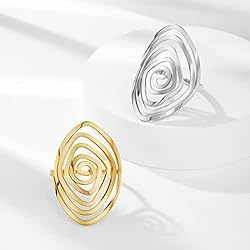 Dreamtimes Swirl Geometric Ring Spiral Swirl Ring
