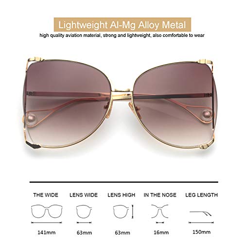 FAGUMA Oversized Semi Rimless Sunglasses For Women Pricepulse