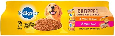 PEDIGREE Meaty Ground Dinner Variety Pack Chopped Beef & Chicken Canned Dog Food 13.2 oz. (12 Pack)