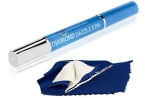 Rosenthal Collection – Diamond Dazzle Stik Jewelry Cleaner Pen - Instantly Restores Sparkle to Diamonds, Rings, and Fine Jewelry – Travel-Friendly and Easy-to-Use Brush (One Stik with One Cloth)