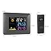 Wosports Weather Station Wireless Digital Color Forecast Remote Sensor Indoor Outdoor Temperature Humidity Monitor Alarm Clock with LED Backlight Multi Function( Black)