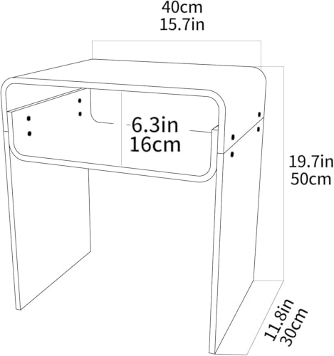 Solaround Acrylic Side Table, Bedside table Nightstand, Transparent Acrylic Tables (Clear)