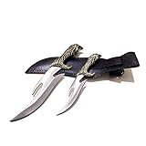 Avias Knife Supply 2 pc Mini Dagger Letter Opener Sword Knife Set with Synthetic Leather Sheath 6.25