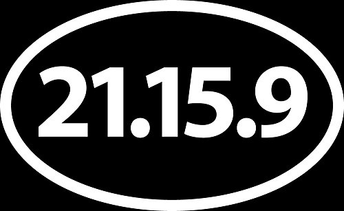 21-15-9 WHITE Vinyl Car/Laptop/Window/Wall Decal